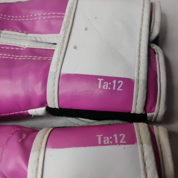 Women's Ta12 Everlast Pink Vegan Leather 12oz Boxing Gloves Training Gym Cardio - Picture 8 of 10